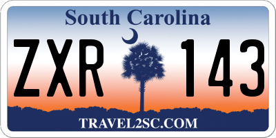 SC license plate ZXR143