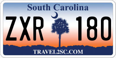 SC license plate ZXR180