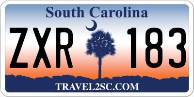 SC license plate ZXR183