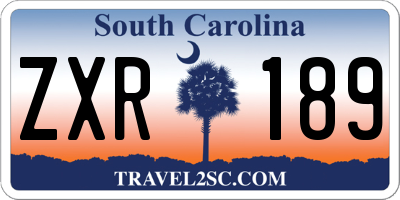 SC license plate ZXR189