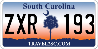 SC license plate ZXR193