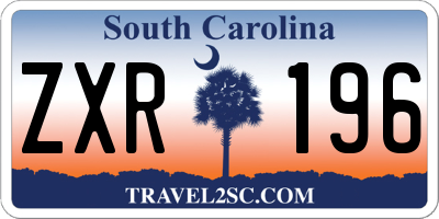 SC license plate ZXR196