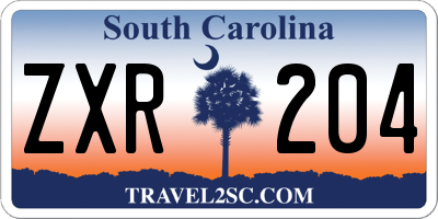 SC license plate ZXR204