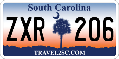 SC license plate ZXR206