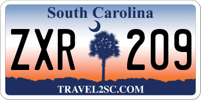 SC license plate ZXR209
