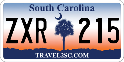 SC license plate ZXR215