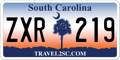 SC license plate ZXR219