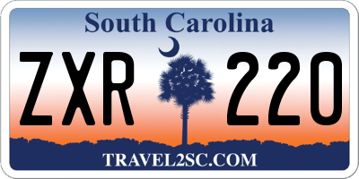SC license plate ZXR220