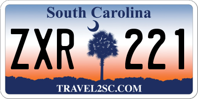 SC license plate ZXR221
