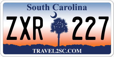SC license plate ZXR227