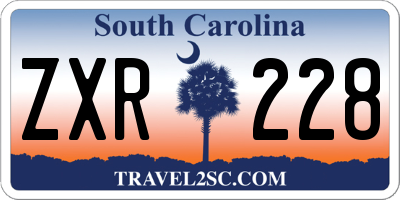 SC license plate ZXR228