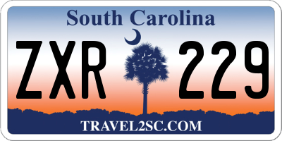 SC license plate ZXR229