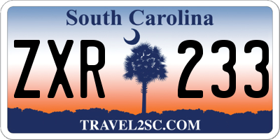 SC license plate ZXR233
