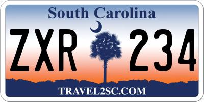 SC license plate ZXR234