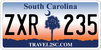 SC license plate ZXR235