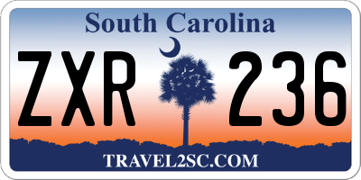 SC license plate ZXR236