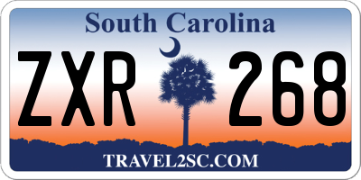SC license plate ZXR268