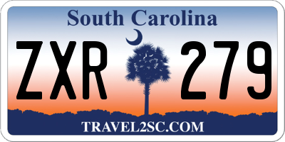 SC license plate ZXR279