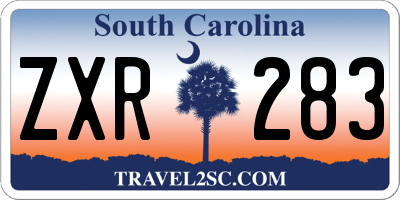 SC license plate ZXR283