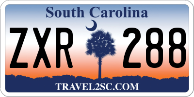SC license plate ZXR288