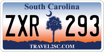 SC license plate ZXR293