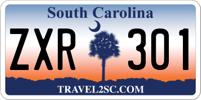 SC license plate ZXR301
