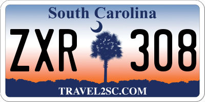 SC license plate ZXR308