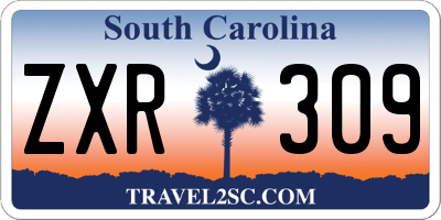 SC license plate ZXR309
