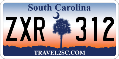 SC license plate ZXR312