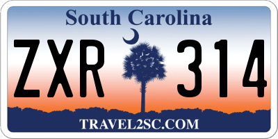 SC license plate ZXR314