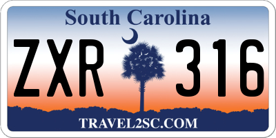 SC license plate ZXR316