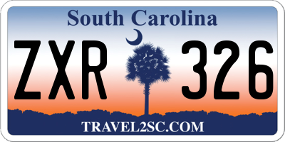 SC license plate ZXR326