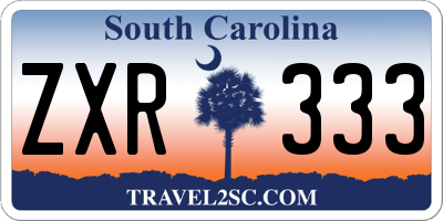 SC license plate ZXR333