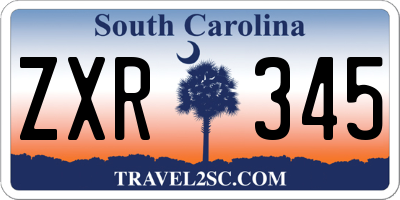 SC license plate ZXR345
