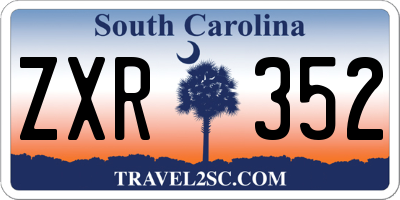 SC license plate ZXR352