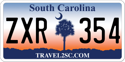 SC license plate ZXR354