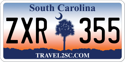 SC license plate ZXR355