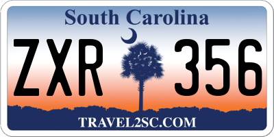 SC license plate ZXR356