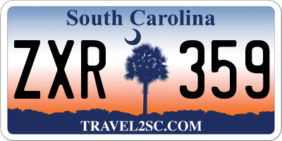 SC license plate ZXR359