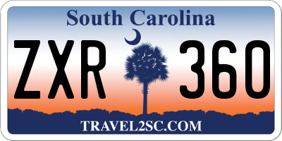 SC license plate ZXR360