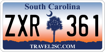 SC license plate ZXR361
