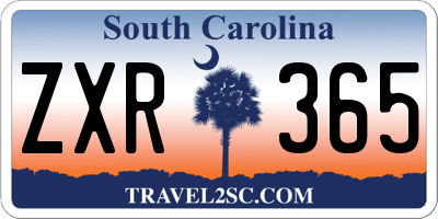 SC license plate ZXR365