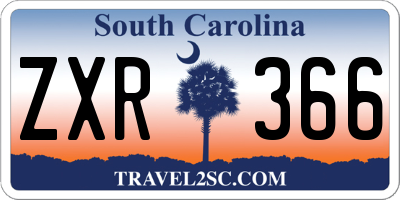 SC license plate ZXR366