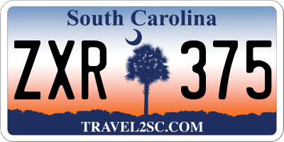 SC license plate ZXR375