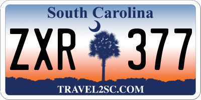 SC license plate ZXR377