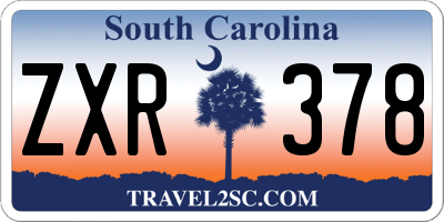 SC license plate ZXR378