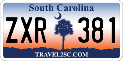 SC license plate ZXR381