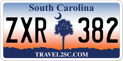 SC license plate ZXR382