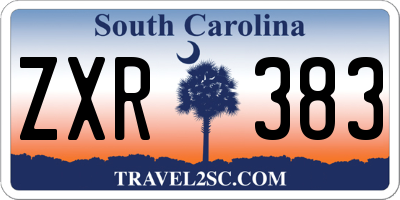 SC license plate ZXR383