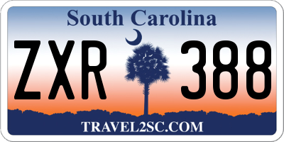 SC license plate ZXR388
